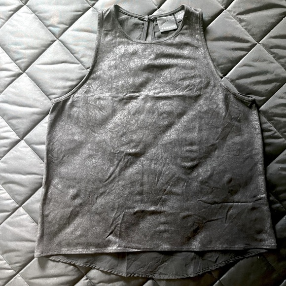 Trouve faux leather drape high neck blouse top size Small - Picture 2 of 8